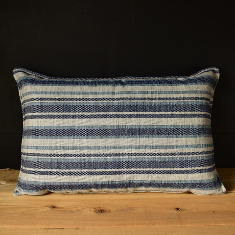 クッション（大）青色ボーダー