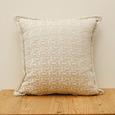 クッションカバー（小）ライトグレー/幾何学模様