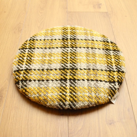 座布団/chair pat/丸型 yellow check