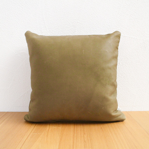 クッションカバー（小）本革　khaki