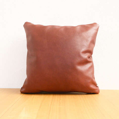 クッションカバー（小）本革　茶色