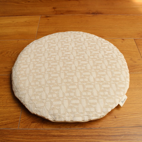 座布団/chair pat/丸型　 幾何学模様&white