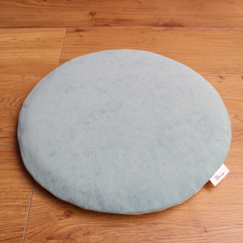 座布団/chair pat/丸型　 knit velvet & lite blue